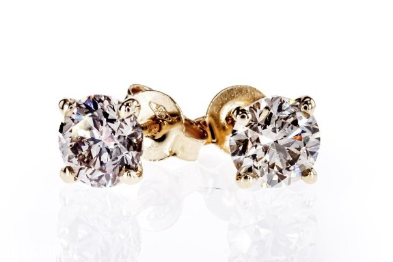 2026 Nye diamantøredobber 1,60 ct – klare fancy yellow brown VS2 – 14K gull Nydelige